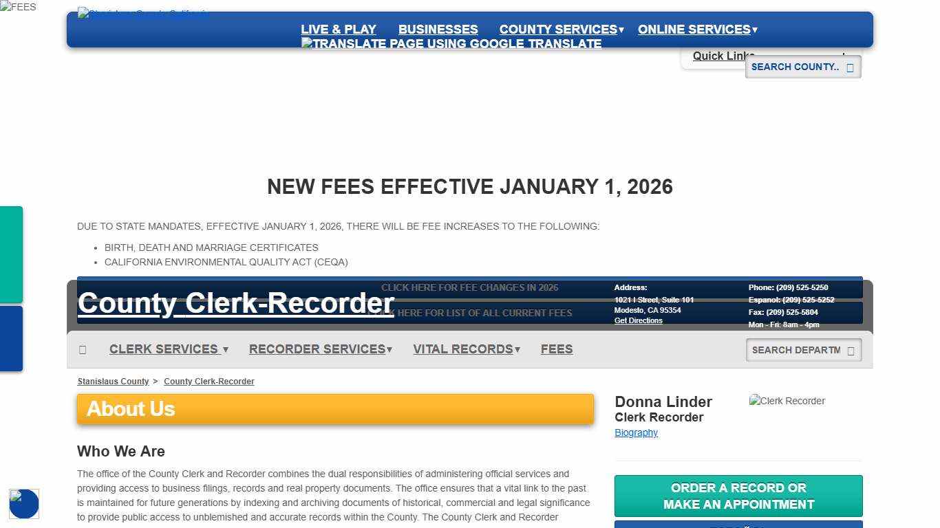 Clerk Recorder - Stanislaus County